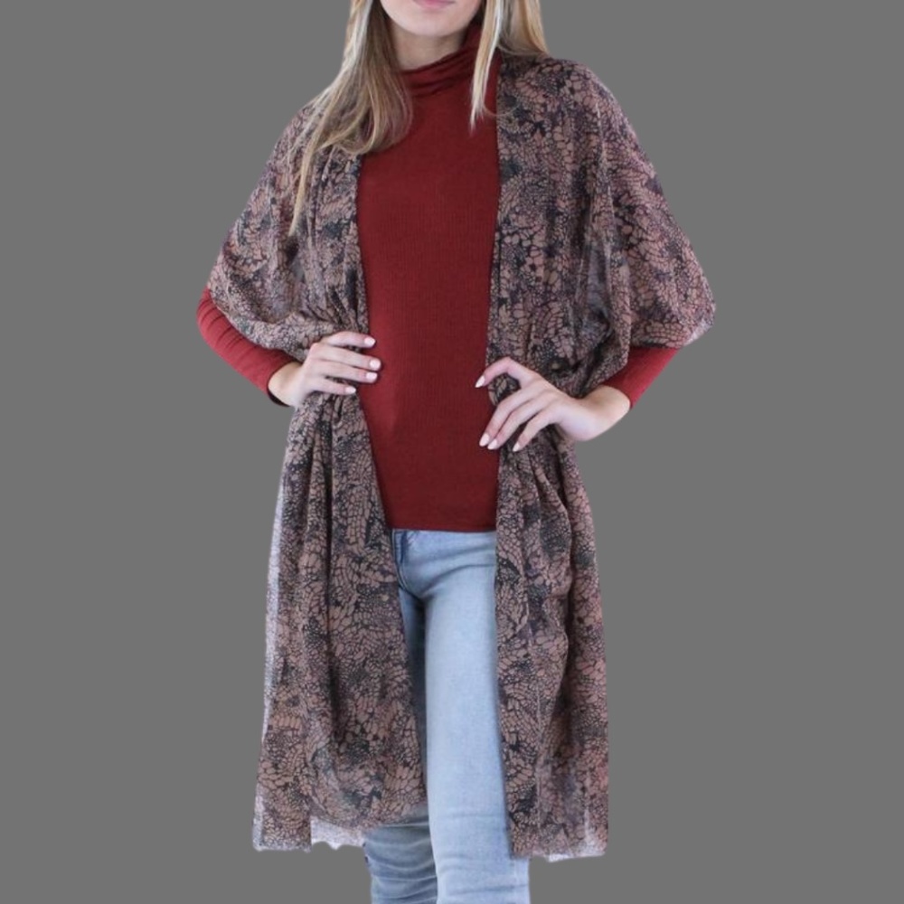 Vero Moda Snakeskin Print Open Front Kimono